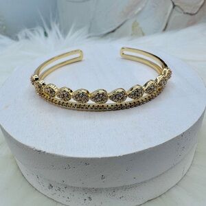 Diana Sparkly 18K Gold Plated Cuff Bracelet